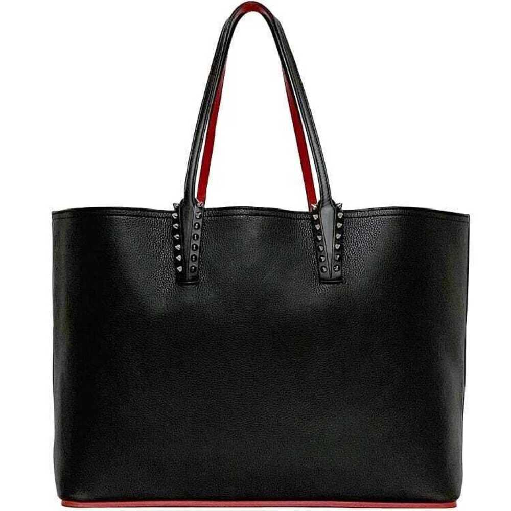 Christian Louboutin Tote Bag Black Red Cabata Studs Document Shoulder